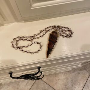 Brown Arrowhead Pendant Necklace